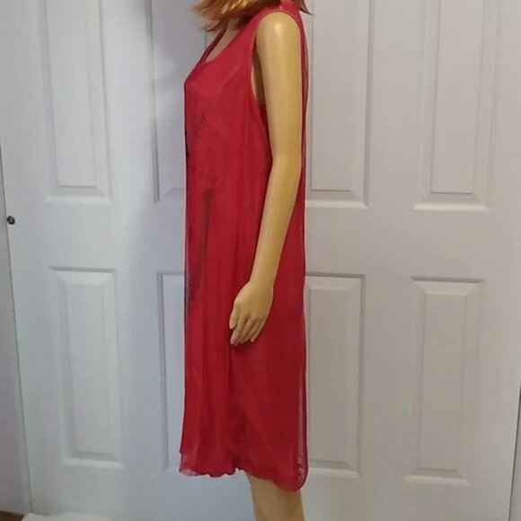 Fred Sabatier Dress Raspberry Red Flowing Shift Size 14 NWT - Picture 3 of 9